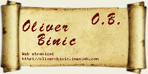 Oliver Binić vizit kartica